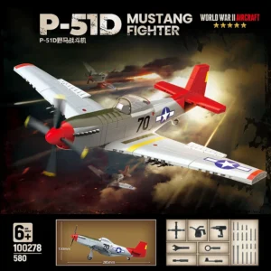World War II Military Building Blocks WWII P-51D Mustang Fighter Aircraft Soldier Sets Airplane Model Dolls Brick Kids Toys Gift