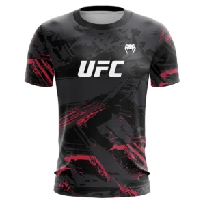 Men's UFC Fashion Short Sleeve Gym Running Round Neck T-Shirt MMA Training Exercise Gym Sport Tops Lightweight Player Jersey