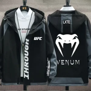UFC workwear letter print male and female student hooded jacket MMA fighting boxing autumn and winter clothing sports