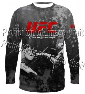 UFC Autumn Winter Hot Selling Slim Fit Long Sleeved Shirt Men's Boxing Fighting Muay Thai Sports Running Long Sleeved T-shirt