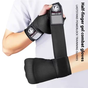 Mma Half Finger Gel Boxing Glove Sanda Muay Thai Training Hand Wrap Inner Glove With Long Wrist Strap Boxing Training Accessorie