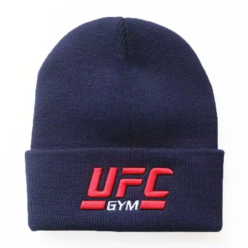 Men's and Women's Autumn/Winter New UFC Three Dimensional Embroidered Knitted Hat GYM Sports Hoodie Hip Hop Hat Hairline Hat