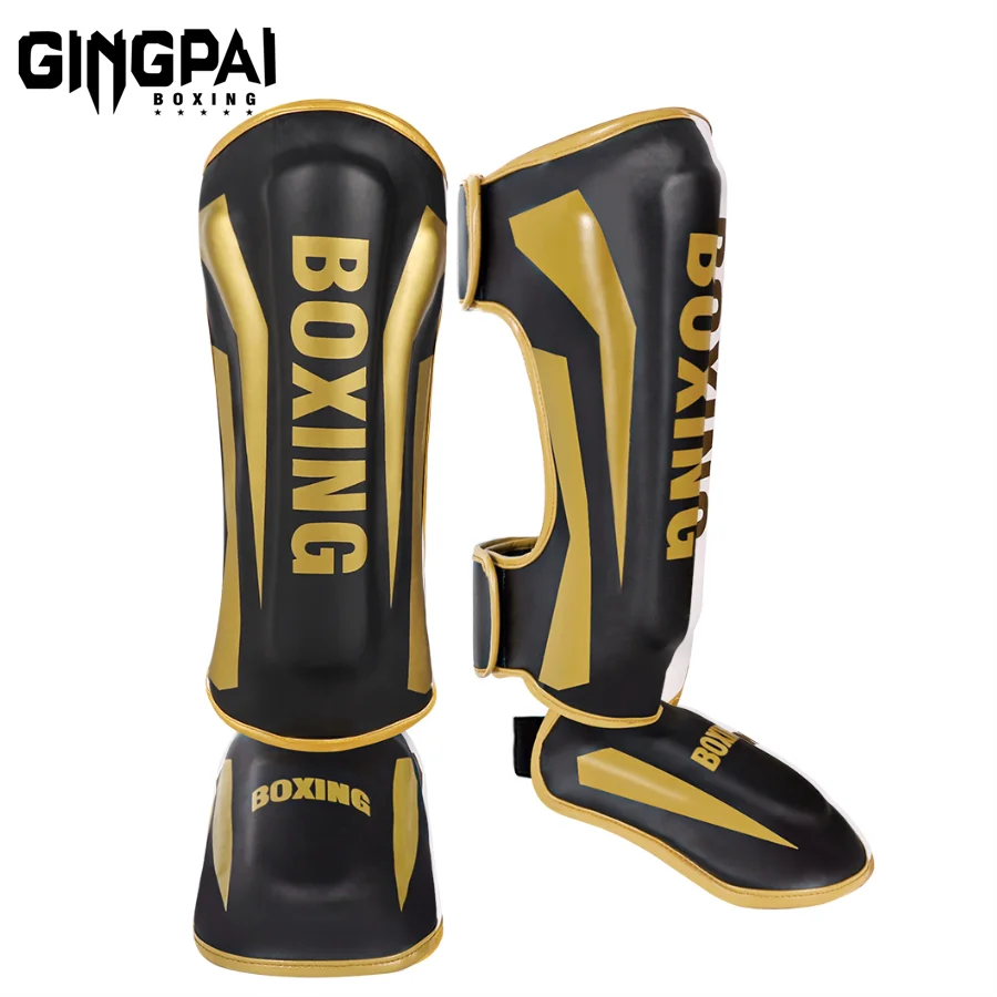 MMA Boxing Shin Guards Instep Kickboxing Ankle Support Equipment Youth Adult Kids Karate Protectors Sanda Muay Thai Leggings DEO