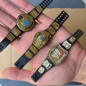 1pcs DIY Rotatable Belt WWE AEW Wrestler Doll Accessory World Championship Gold Belt for 6'' 7'' inch Doll Action Figure