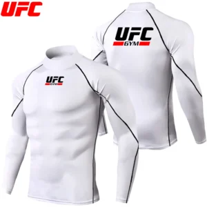 UFC Men's Thermal Underwear In Turtleneck Lapel Autumn Thin Boxing Suit Autumn Winter Long-sleeve Base Shirt Single Slim-fit Top